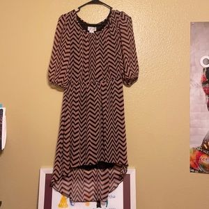 Pink and black dress